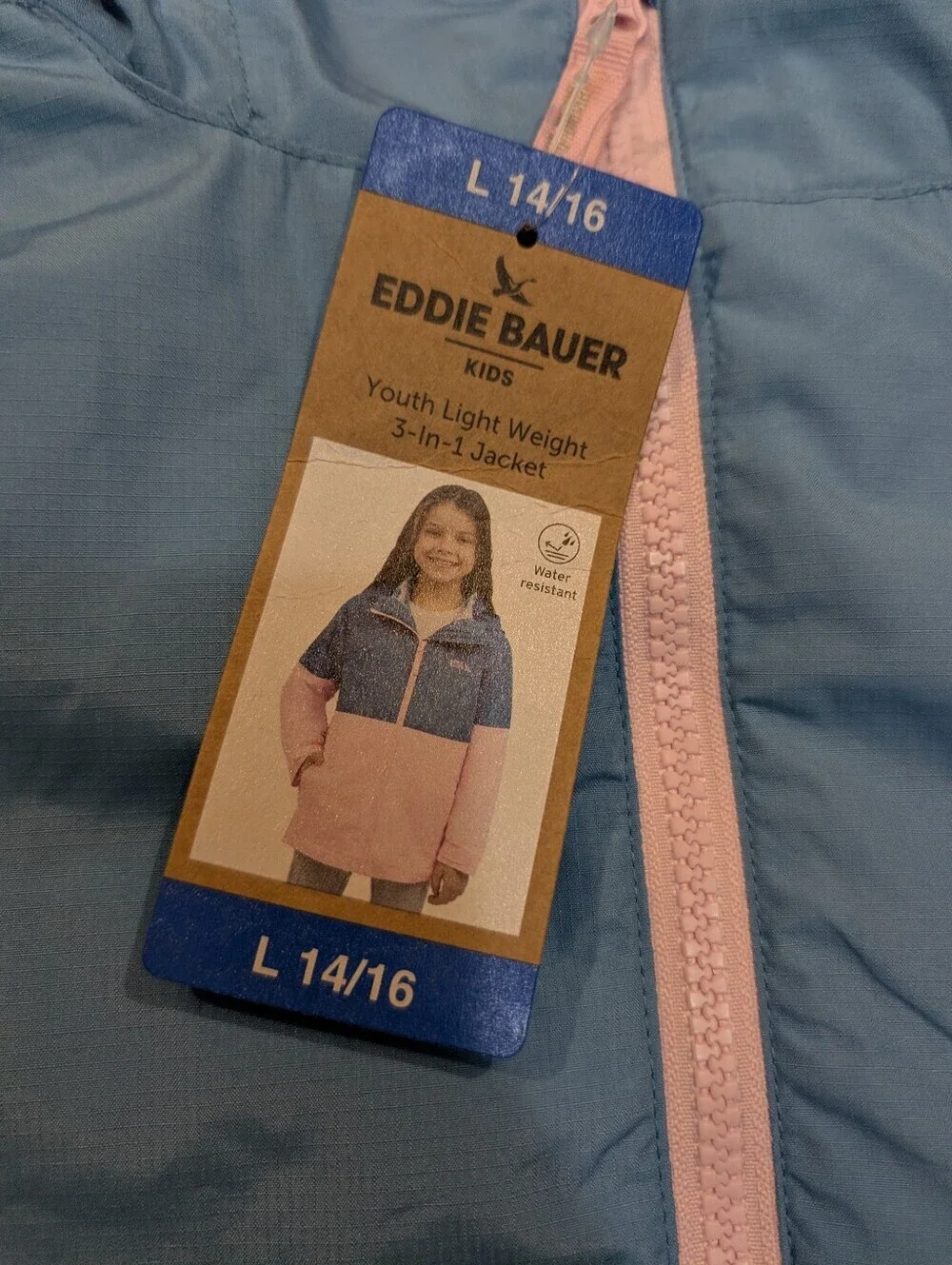 Eddie Bauer Kids Fleece Jacket - Blue & Light Pink